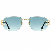 Cartier Premiere de Cartier Rimless Unisex Rectangular Gold/Green Gradient Sunglasses