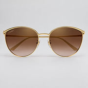  Cartier Panthère de Women Shiny Gold/Brown Gradient Cat Eye Sunglasses