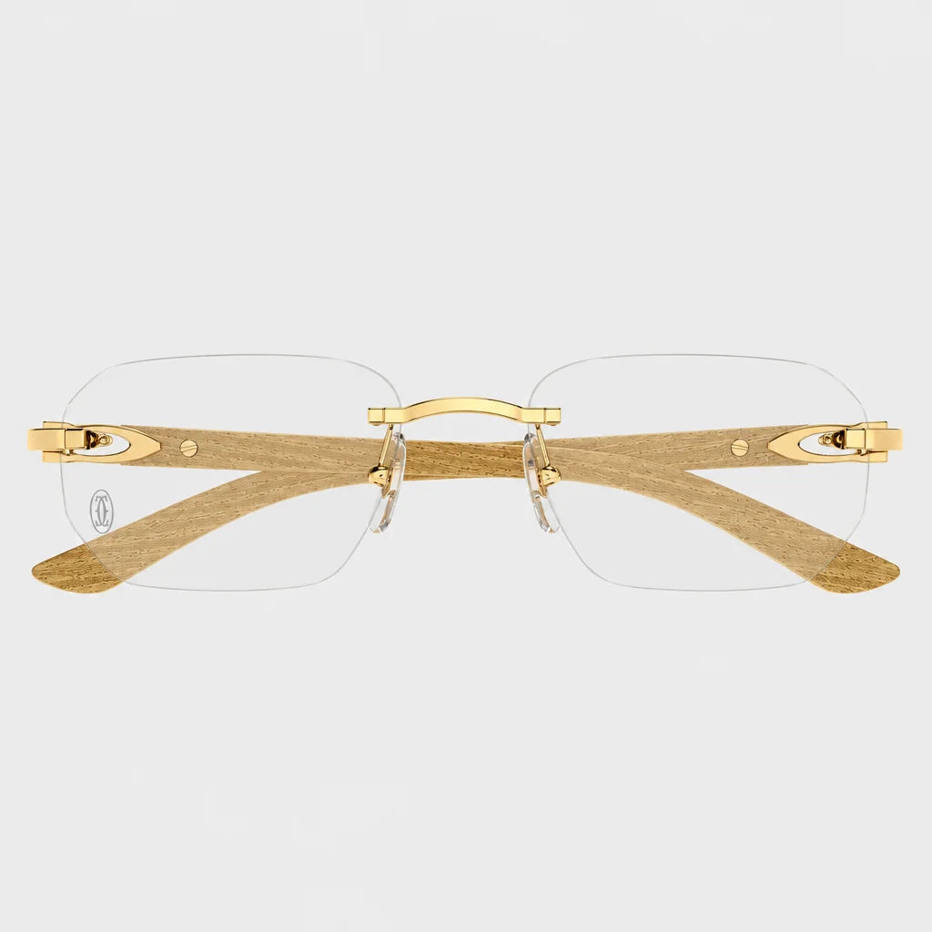 Cartier Signature C de Men Rimless Rectangle Transparent Eyeglasses