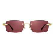 Cartier Panthère de C Unisex Gold & Red Rimless Sunglasses