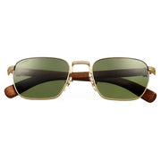 Cartier Première De Cartier Men Square Wood Temples Olive Green Sunglasses