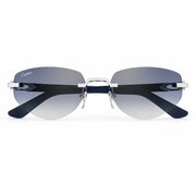  Cartier C Décor Geometric Frame Blue Sunglasses 