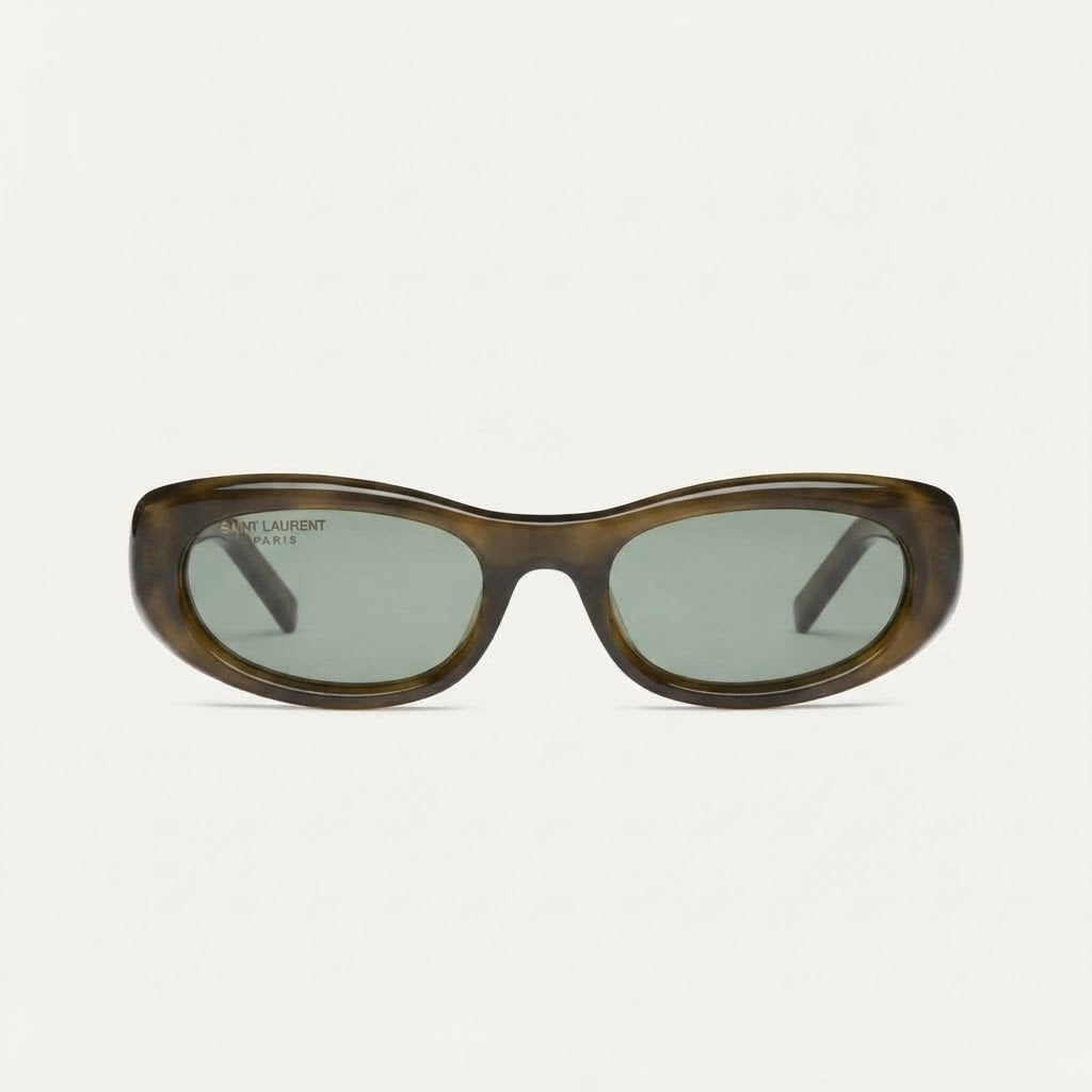 Saint Laurent Women SL 557 SHADE PLUMP Transparent Khaki Sunglasses