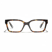 Chanel Women Rectangular Tortoise Eyeglasses