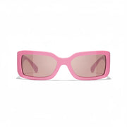 Chanel Women Rectangle Pink Sunglasses