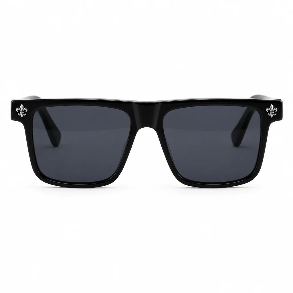 Chrome Hearts Unisex Box Lunch-A 1855 Black & Silver Gothic Sunglasses
