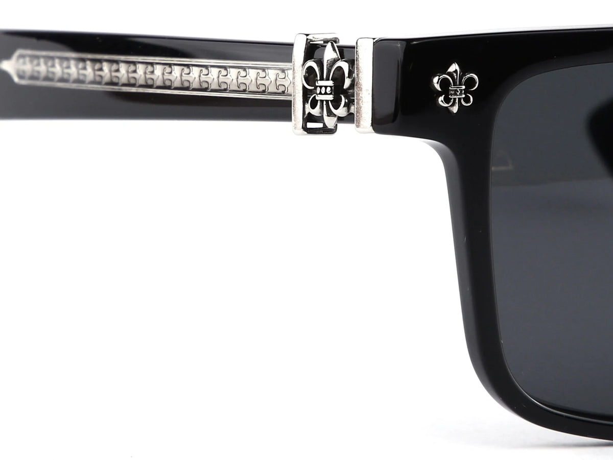 Chrome Hearts Unisex Box Lunch-A 1855 Black & Silver Gothic Sunglasses