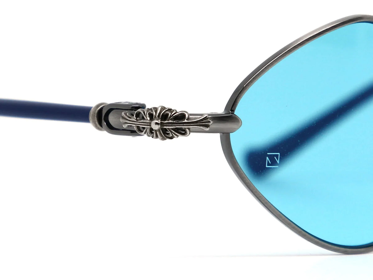 Chrome Hearts Diamond Dog 2621 Unisex Blue & Chrome Diamond Sunglasses