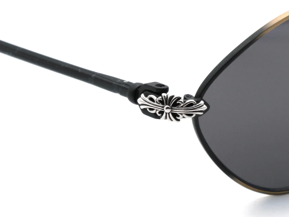 Chrome Hearts Diamond Dog 1412 Unisex Black Dark Grey Oval Diamond Sunglasses
