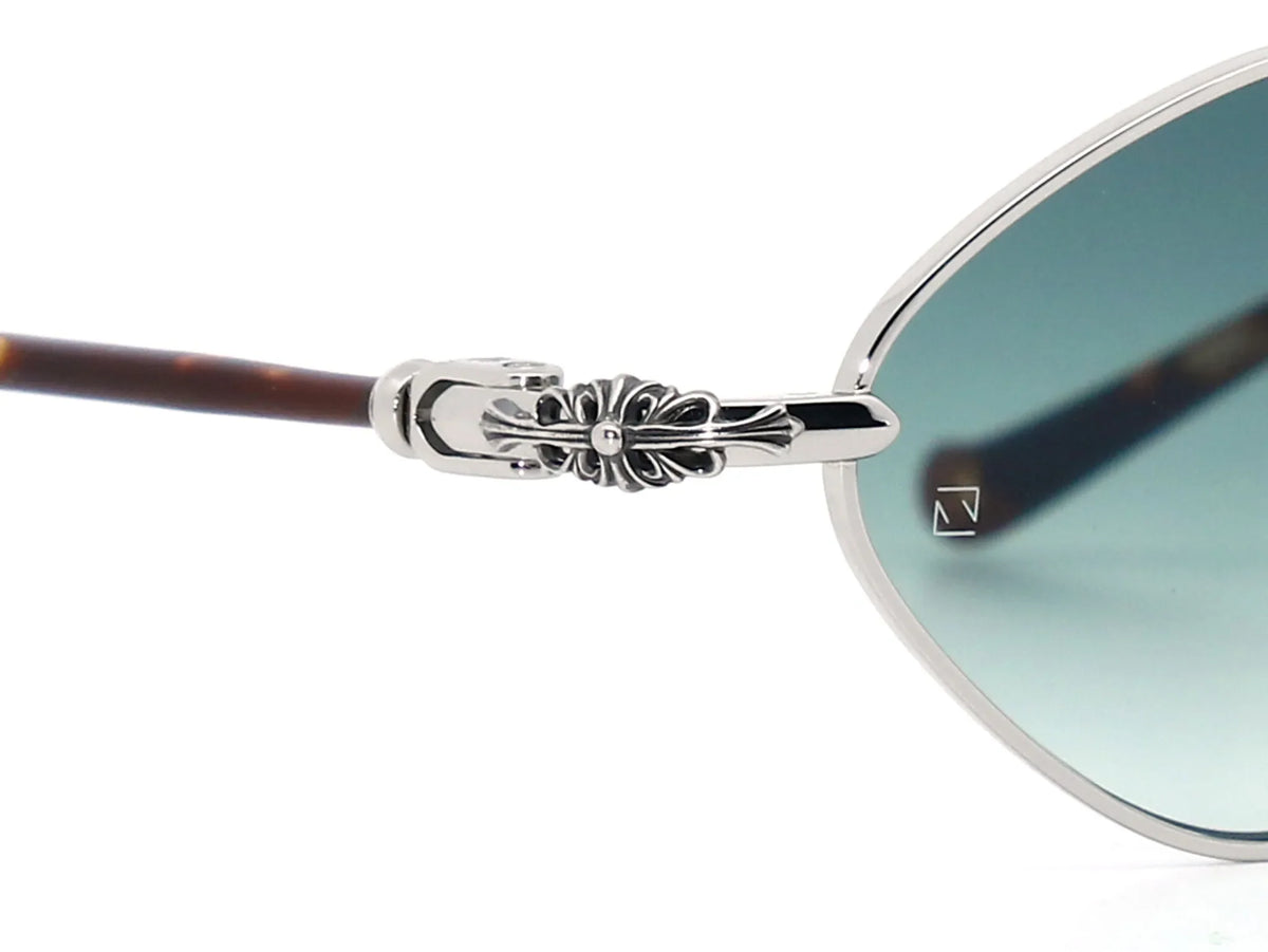 Chrome Hearts Diamond Dog 2153 Unisex Silver & Tortoiseshell Diamond Sunglasses