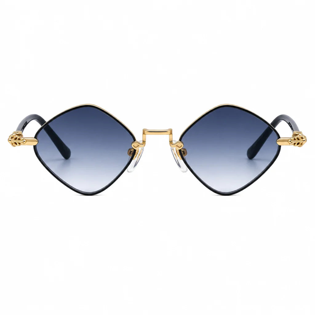 Chrome Hearts Diamond Dog 2155 Unisex Gold & Black Diamond Sunglasses