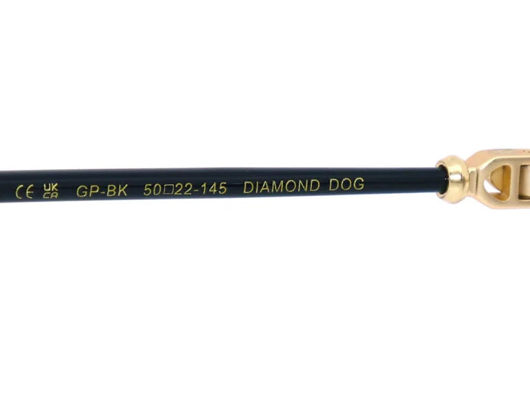 Chrome Hearts Diamond Dog 2155 Unisex Gold & Black Diamond Sunglasses