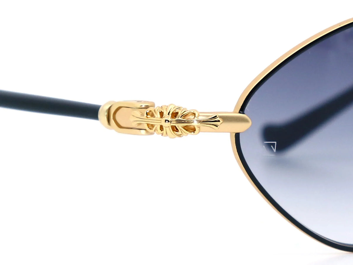 Chrome Hearts Diamond Dog 2155 Unisex Gold & Black Diamond Sunglasses