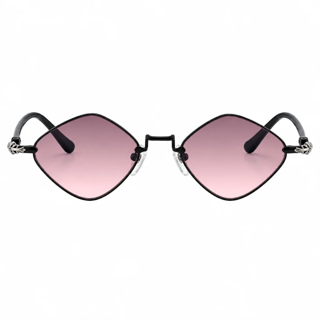 Chrome Hearts Diamond Dog 2158 Unisex Black & Burgundy Diamond Sunglasses