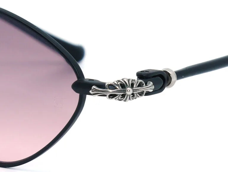 Chrome Hearts Diamond Dog 2158 Unisex Black & Burgundy Diamond Sunglasses