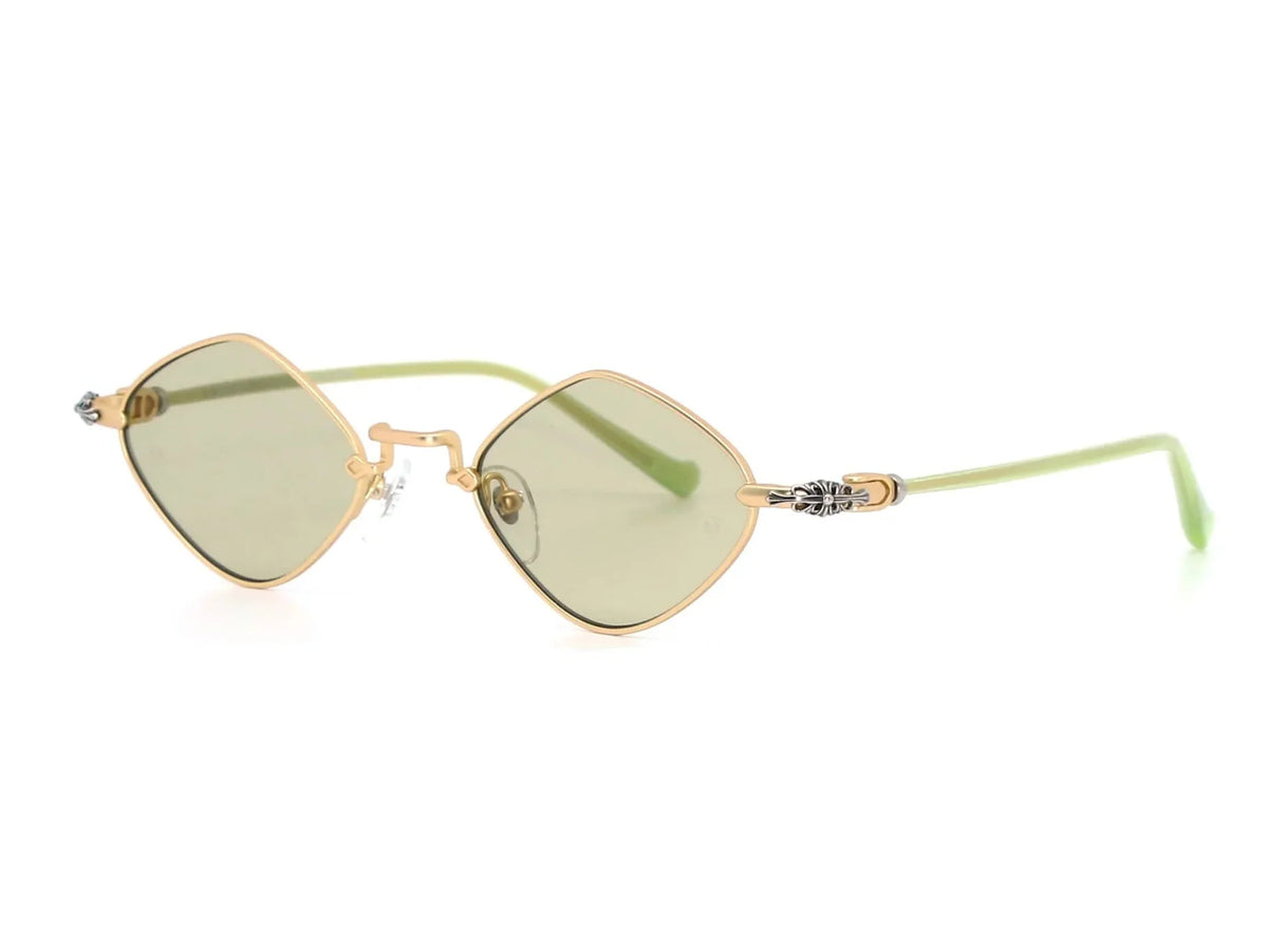 Chrome Hearts Diamond Dog 2156 Unisex Matte Green & Gold Diamond Sunglasses
