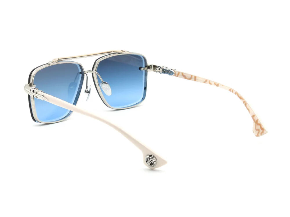 Chrome Hearts GHO 1401 Unisex Silver & Light Blue Gradient Square Sunglasses