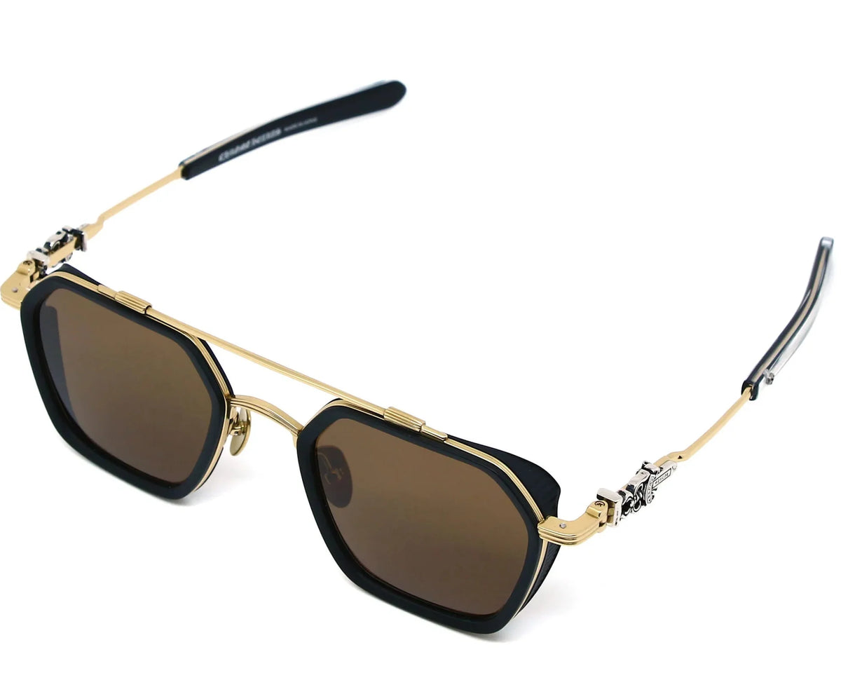 Chrome Hearts Hotation 2633 Unisex Matte Black & Gold Gothic Geometric Sunglasses