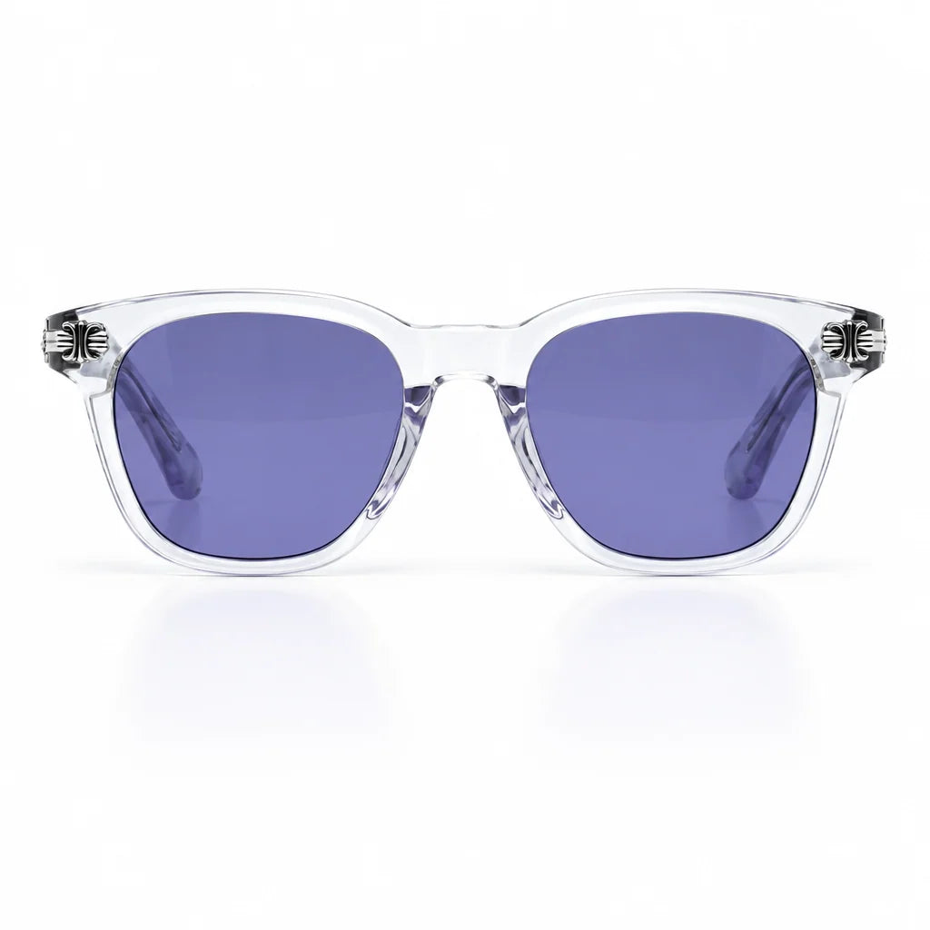 Chrome Hearts Smoke Show 3360 Unisex Clear Crystal & Silver Gothic Round / Rectangular Sunglasses