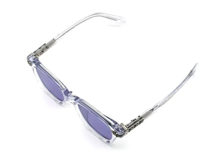 Chrome Hearts Smoke Show 3360 Unisex Clear Crystal & Silver Gothic Round, Rectangular Sunglasses