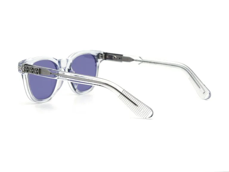 Chrome Hearts Smoke Show 3360 Unisex Clear Crystal & Silver Gothic Round, Rectangular Sunglasses