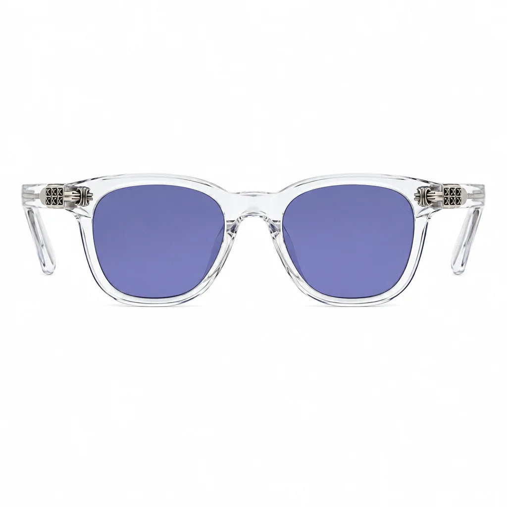 Chrome Hearts Smoke Show 3360 Unisex Clear Crystal & Silver Gothic Round, Rectangular Sunglasses