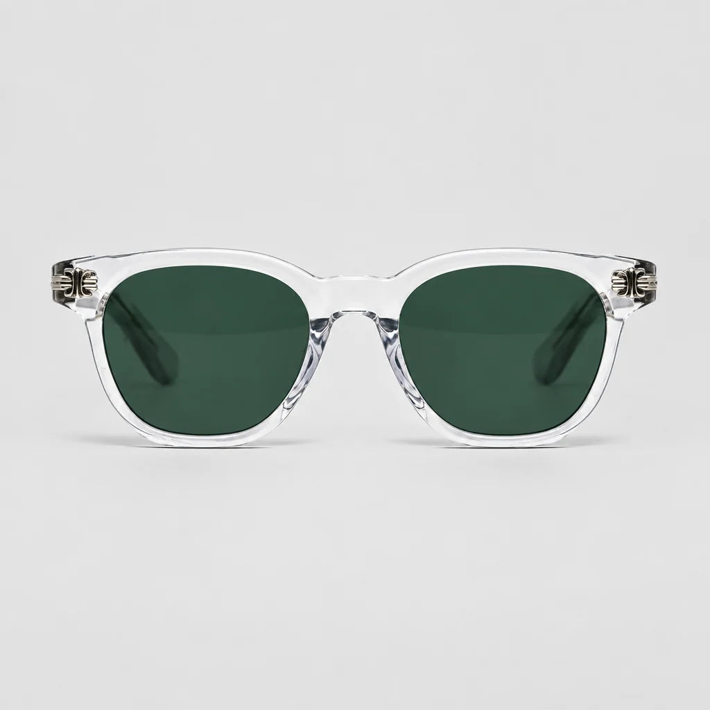 Chrome Hearts Smoke Show 3361 Unisex Clear Crystal & Silver Gothic Round, Rectangular Sunglasses