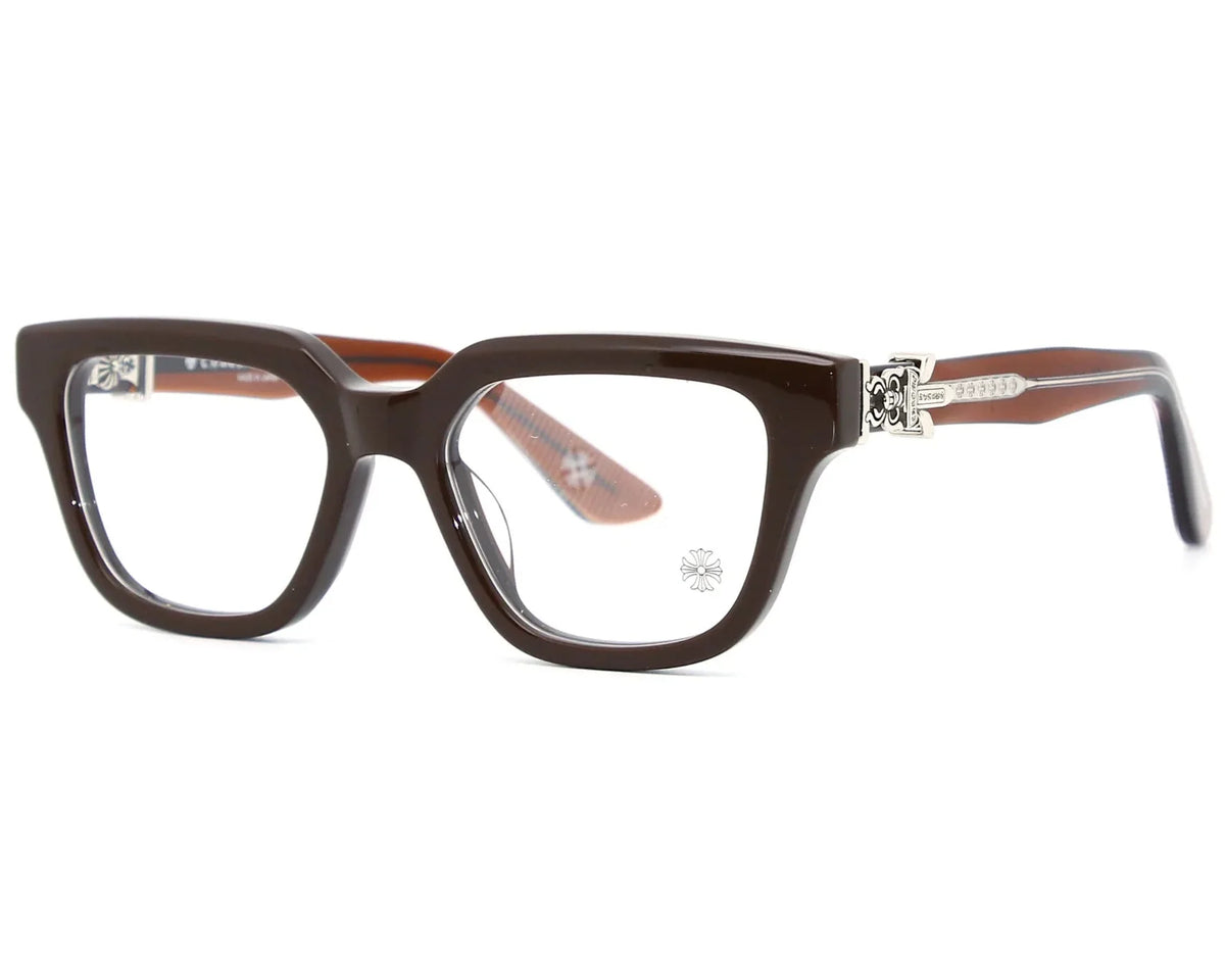Chrome Hearts Vagillionaire II Square-Frame Brown & Silver Glasses