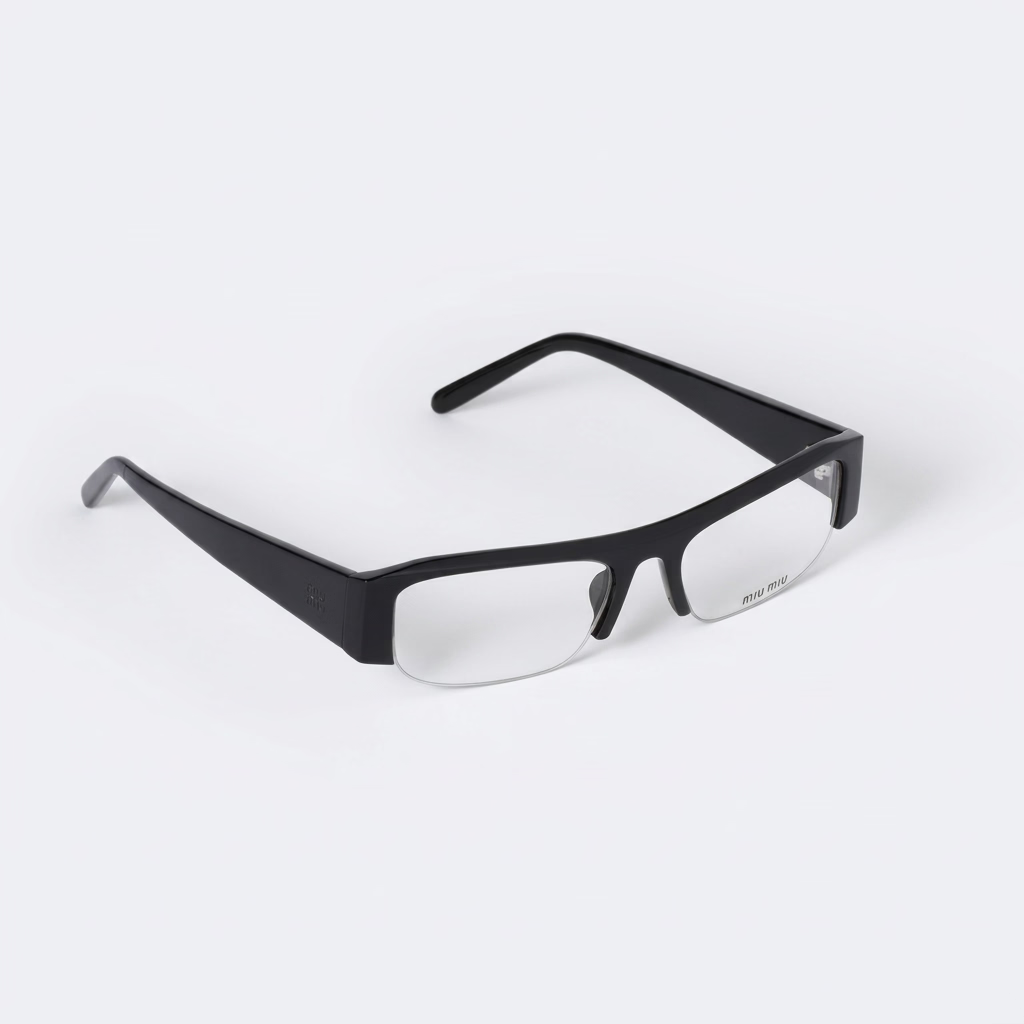 Miu Miu Vedette Women Blue-Light Transparent Lenses Black Sunglasses