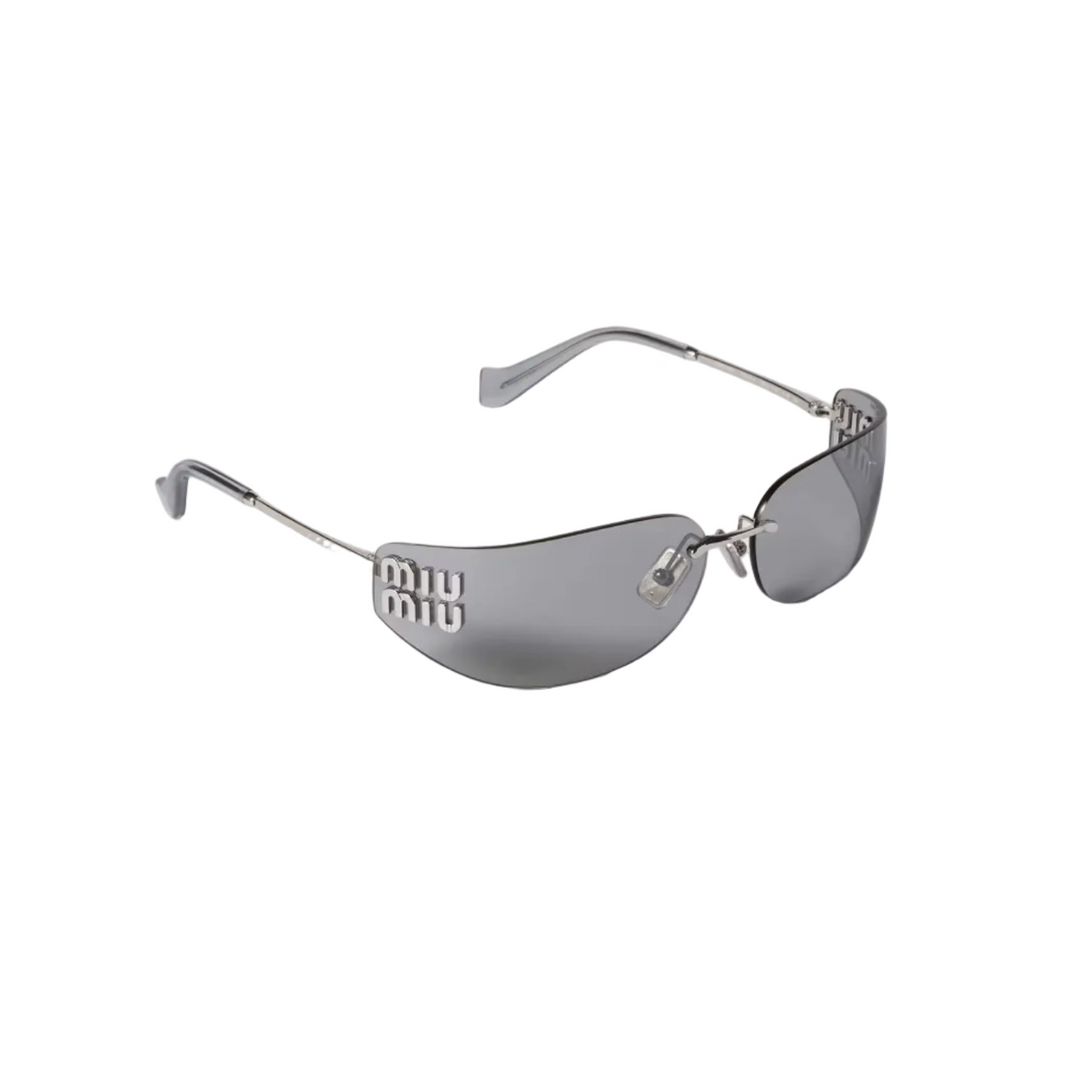 Miu Miu Women Aube Rimless Grey Sunglasses