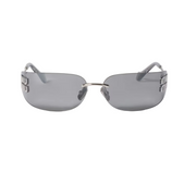 Miu Miu Women Aube Rimless Grey Sunglasses