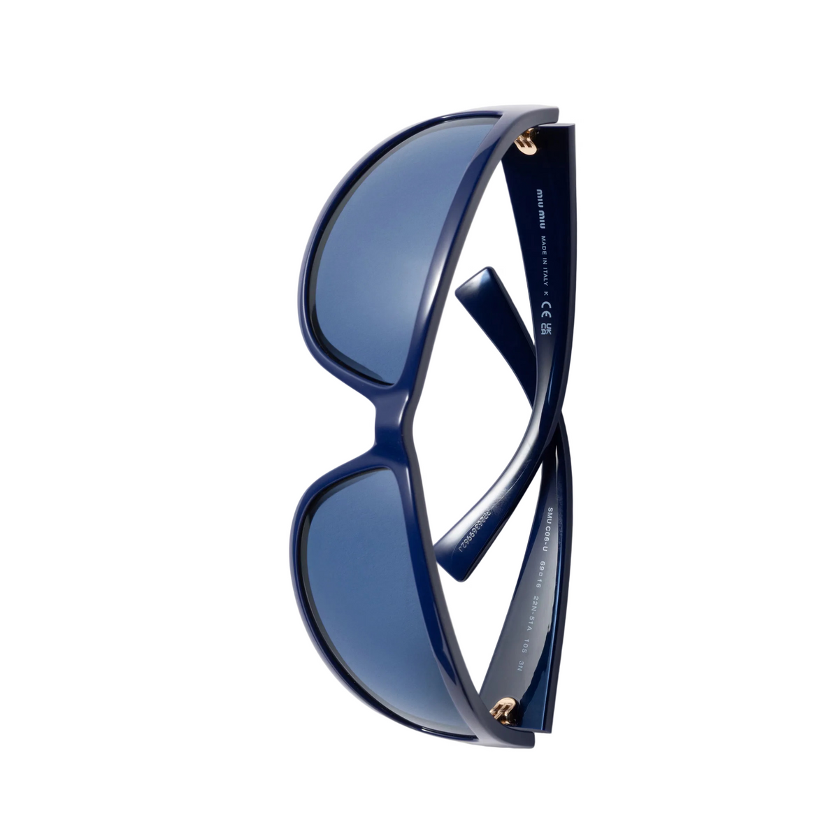Miu Miu Eyewear Collection Women Indigo Wraparound Sunglasses