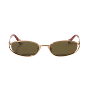 Miu Miu Women Miu Logo Brass Metal Loden Green Sunglasses 