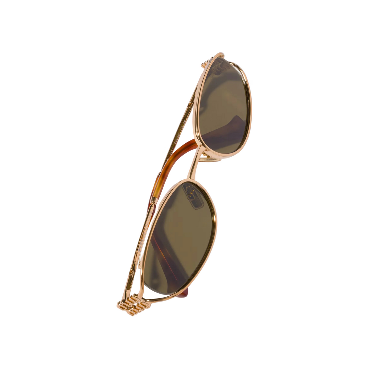 Miu Miu Women Miu Logo Brass Metal Loden Green Sunglasses