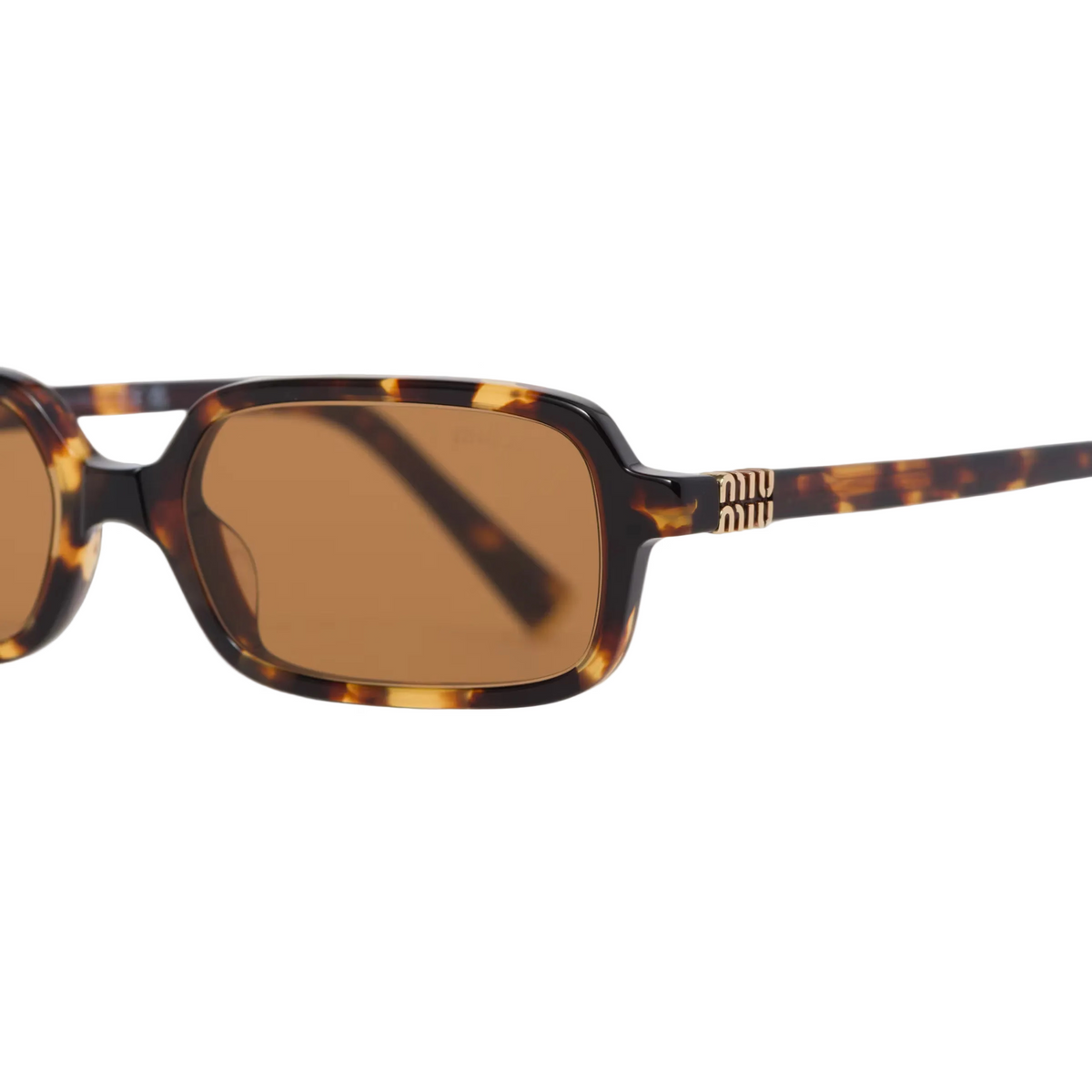 Miu Miu Regard MU 11ZS Women Rectangular Honey Tortoiseshell / Camel Beige Sunglasses
