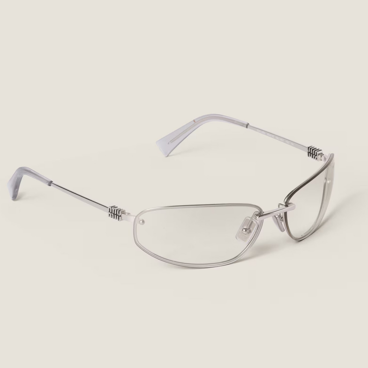 Miu Miu Nocturne Women Silver Gradient Transparent Lenses Sunglasses