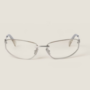 Miu Miu Nocturne Women Silver Gradient Transparent Lenses Sunglasses 