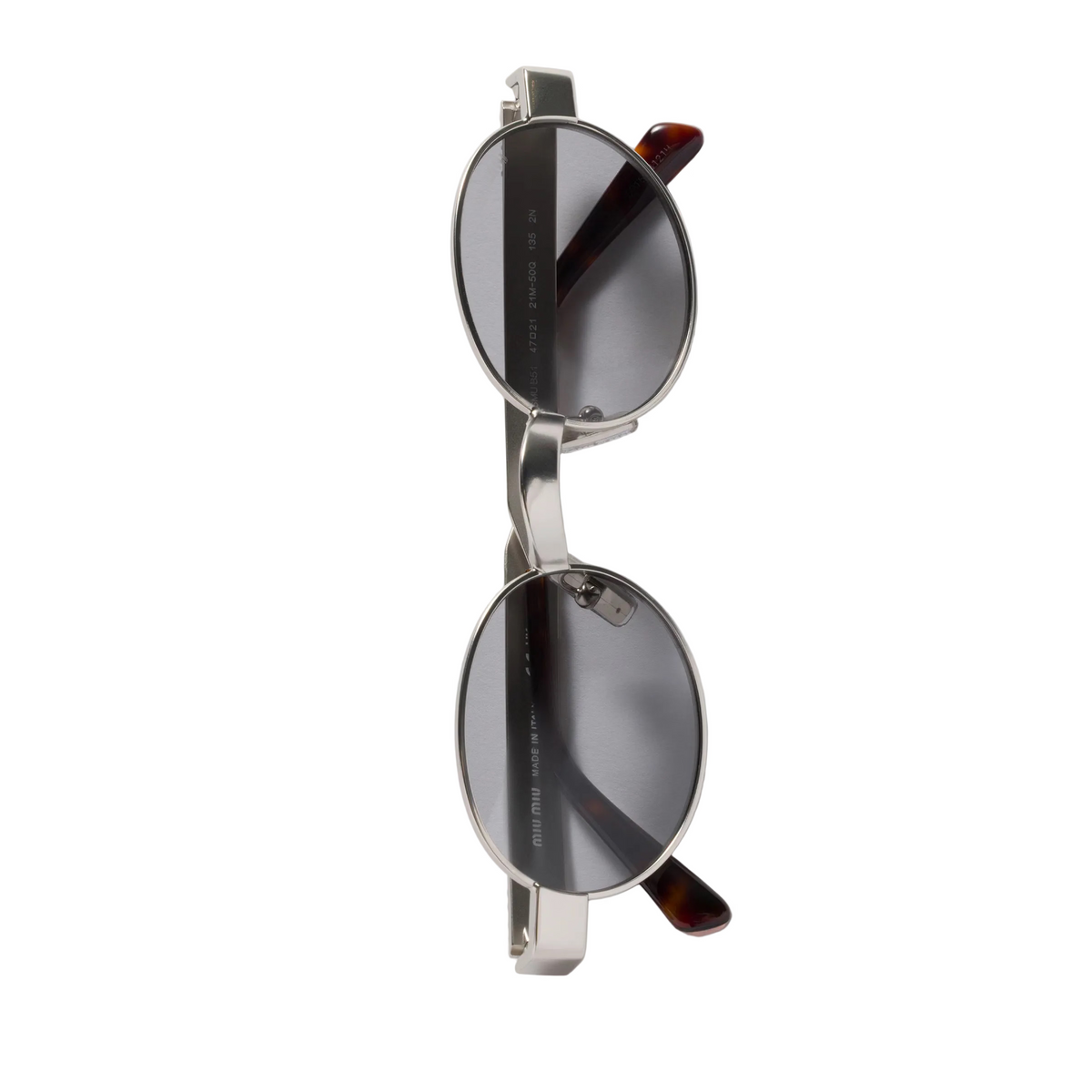 Miu Miu Envie Women MU B51S Oval Antiqued Steel / Grey Sunglasses