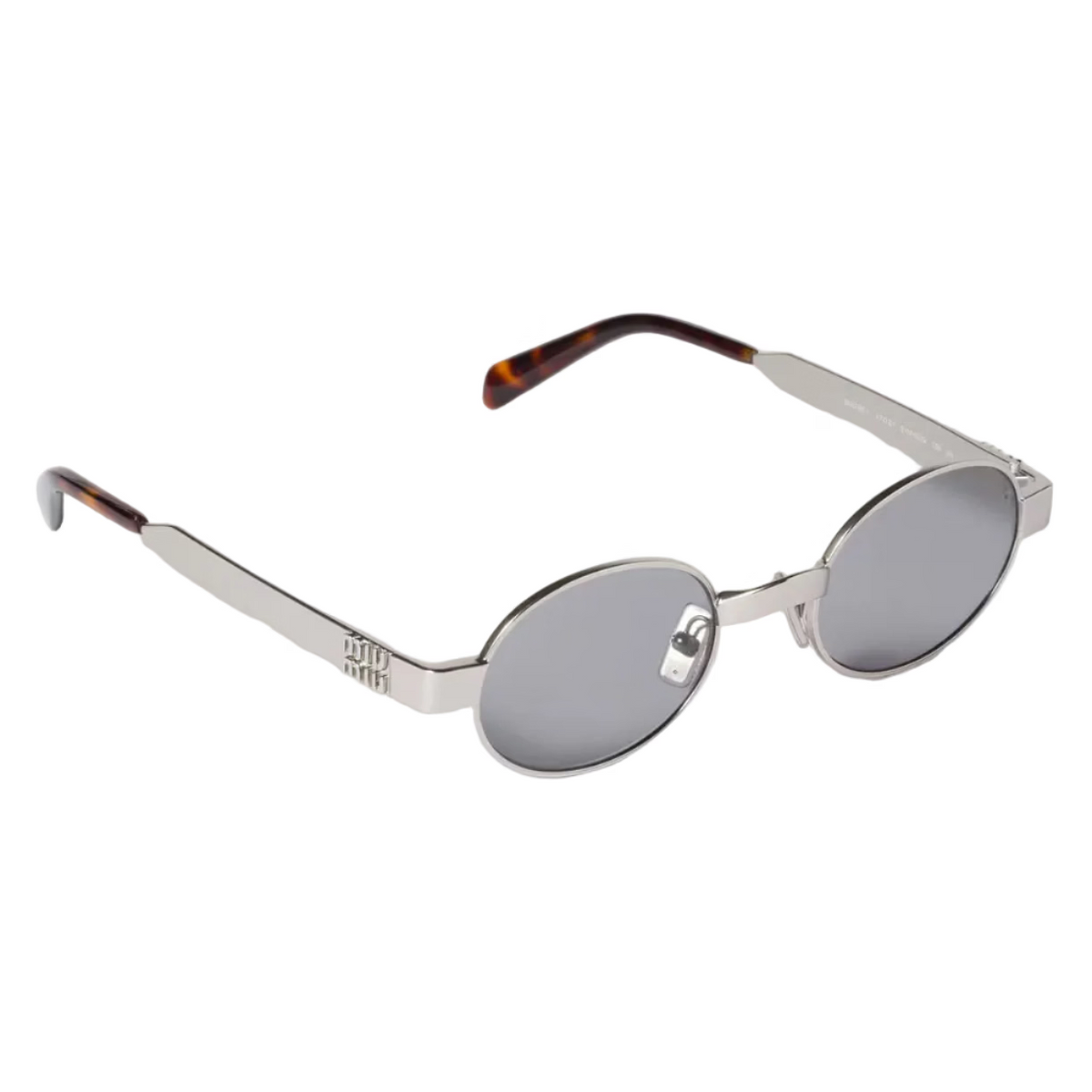 Miu Miu Envie Women MU B51S Oval Antiqued Steel / Grey Sunglasses