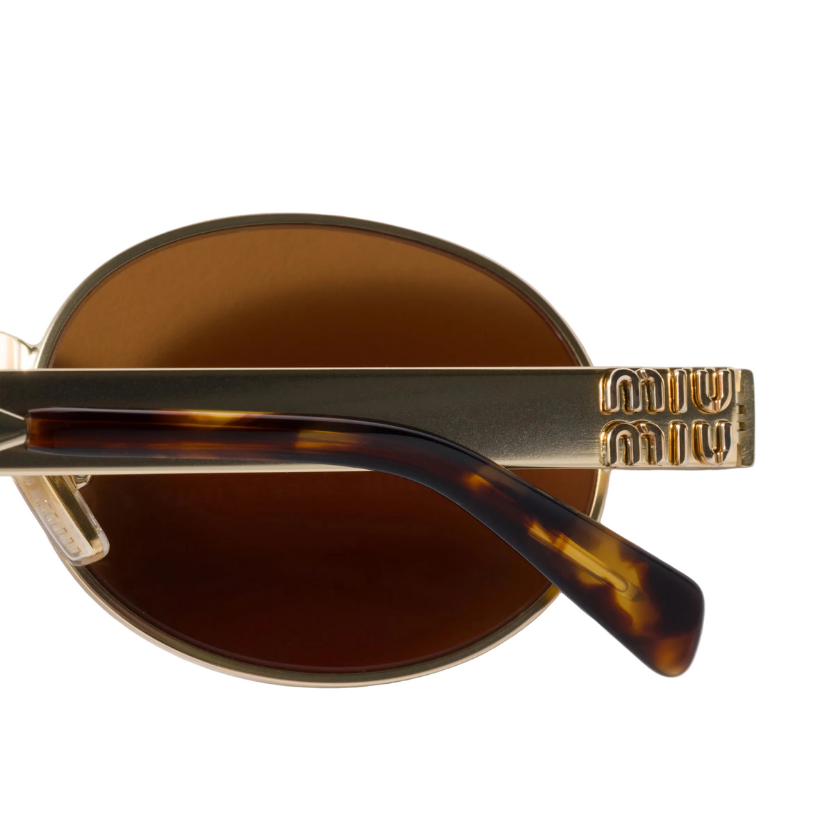 Miu Miu Envie Women MU B51S Oval Antiqued Gold / Tamarind Sunglasses