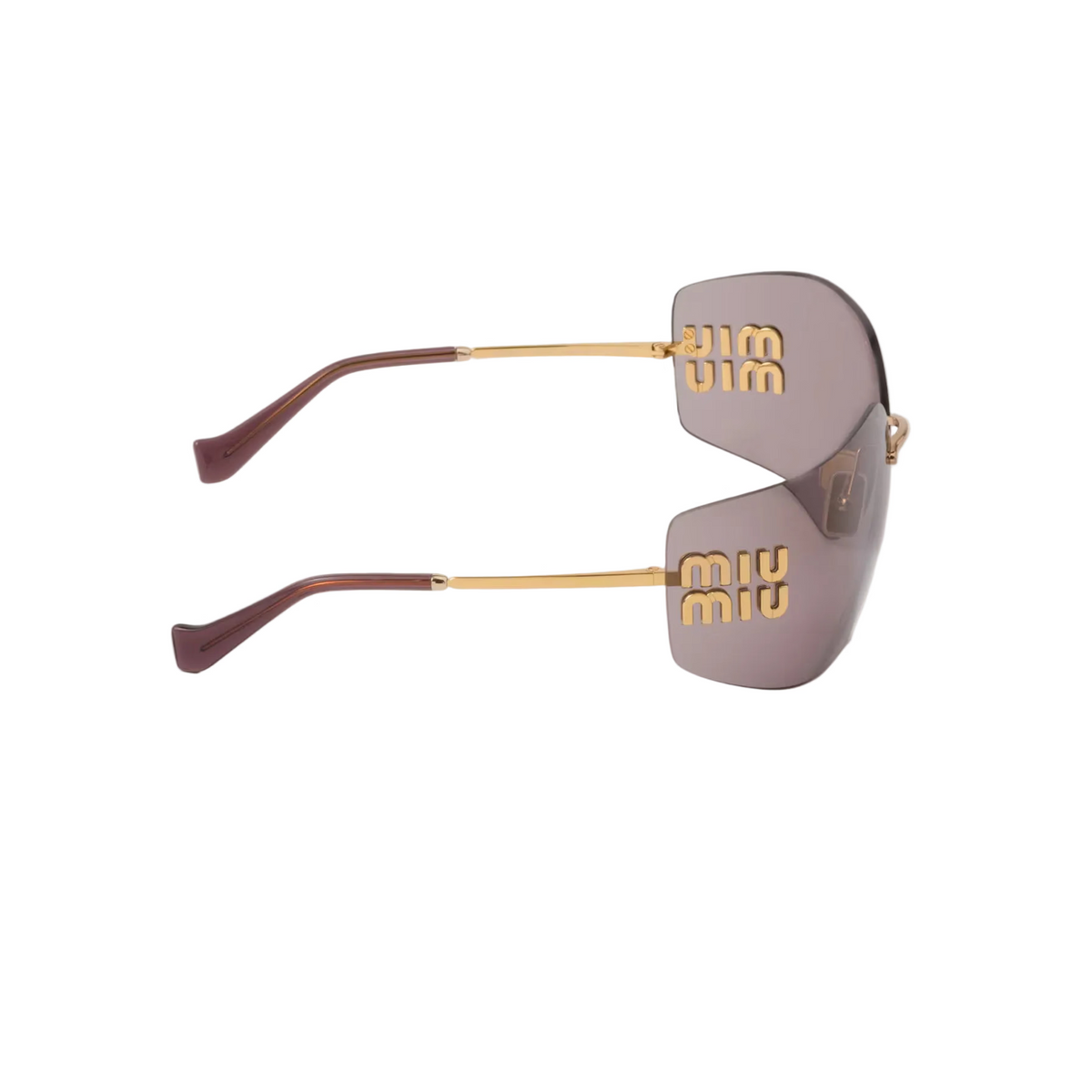 Miu Miu Aube Women Rimless Gold / Mauve Sunglasses