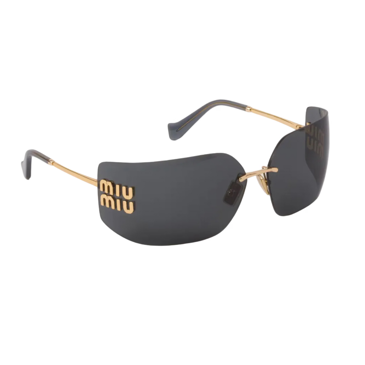 Miu Miu Aube Women Rimless Slate Gray Sunglasses