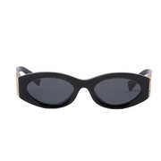 Miu Miu Women MU 11WS Glimpse Oval Black / Slate Grey Sunglasses