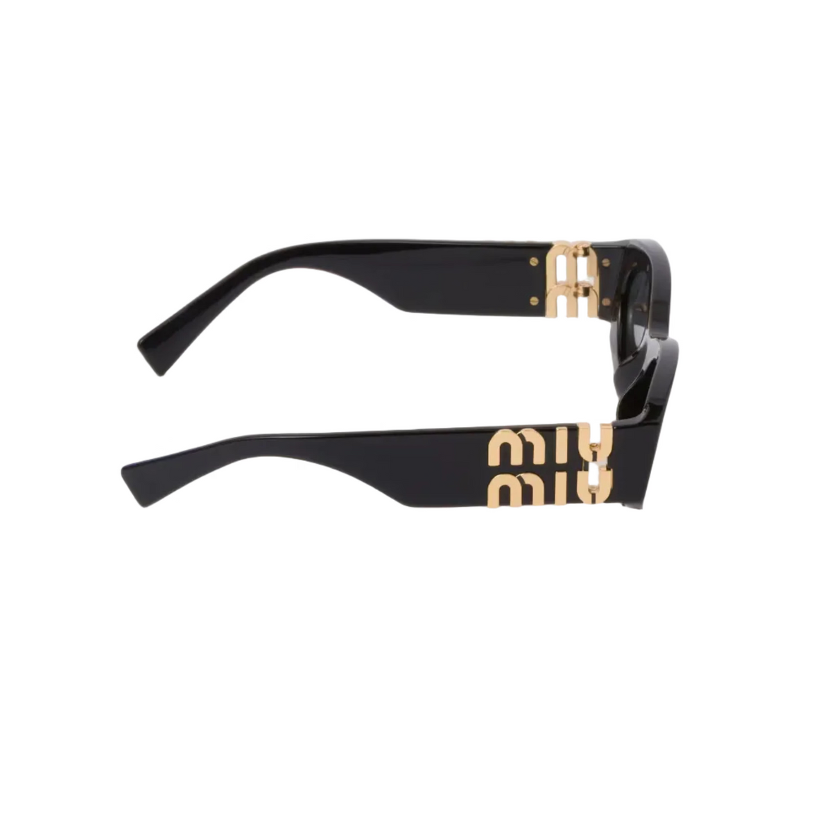 Miu Miu Women MU 11WS Glimpse Oval Black / Slate Grey Sunglasses