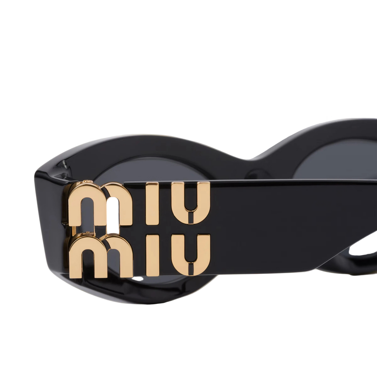Miu Miu Women MU 11WS Glimpse Oval Black / Slate Grey Sunglasses