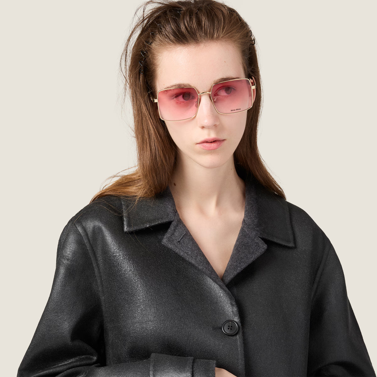 Miu Miu Runway SMUC53 Women Pale Gold / Peony Bio Gradient Sunglasses