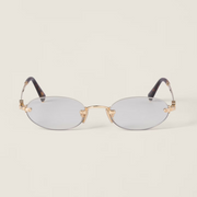Miu Miu Women's MU A54S Rimless Oval – Gold / Clear Blue-ray Transparent Glasses
