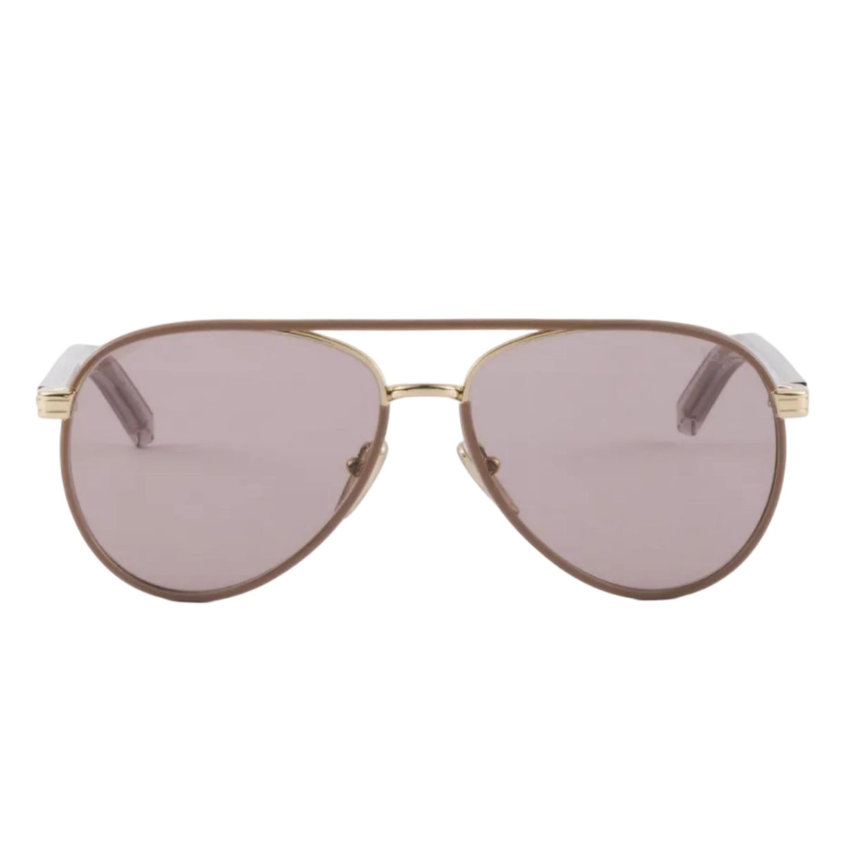 Prada Women Pilot Frame Pale Gold Sunglasses