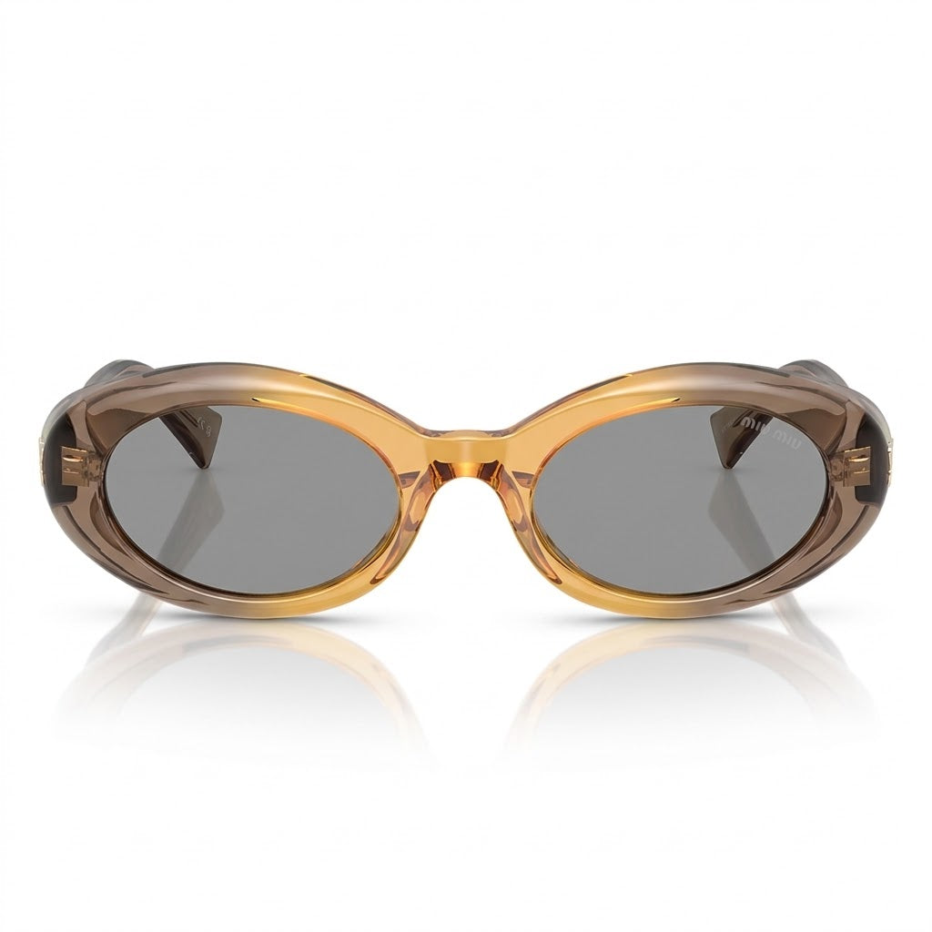 Miu Miu Women Rêverie Beige / Gray Lenses Sunglasses