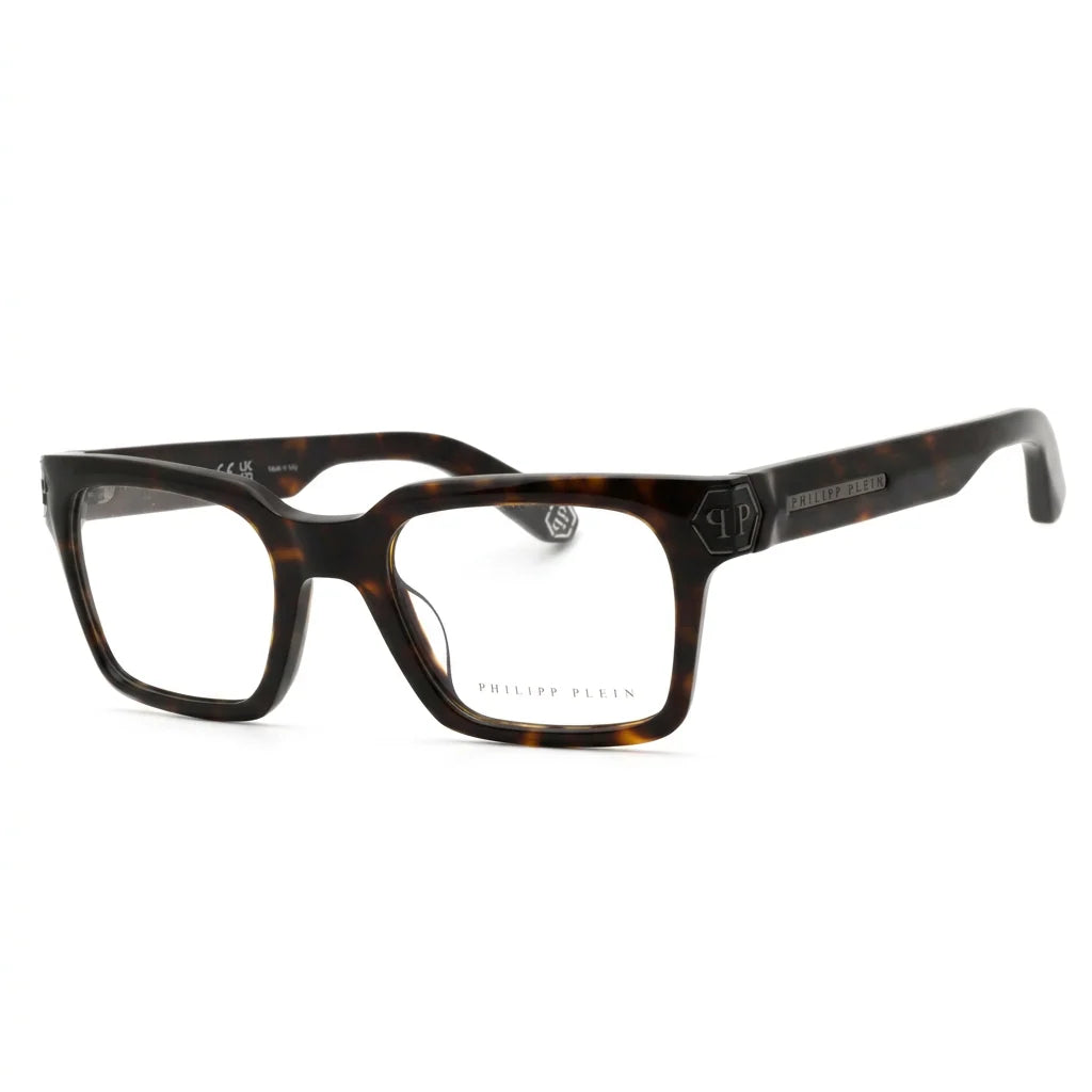 Philipp Plein Men Dark Havana Square Eyeglasses